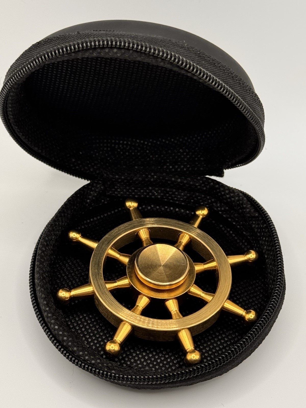 Captain Ship Wheel Brass Fidget Spinner All Metal Toy Adults Kids Boys Girls