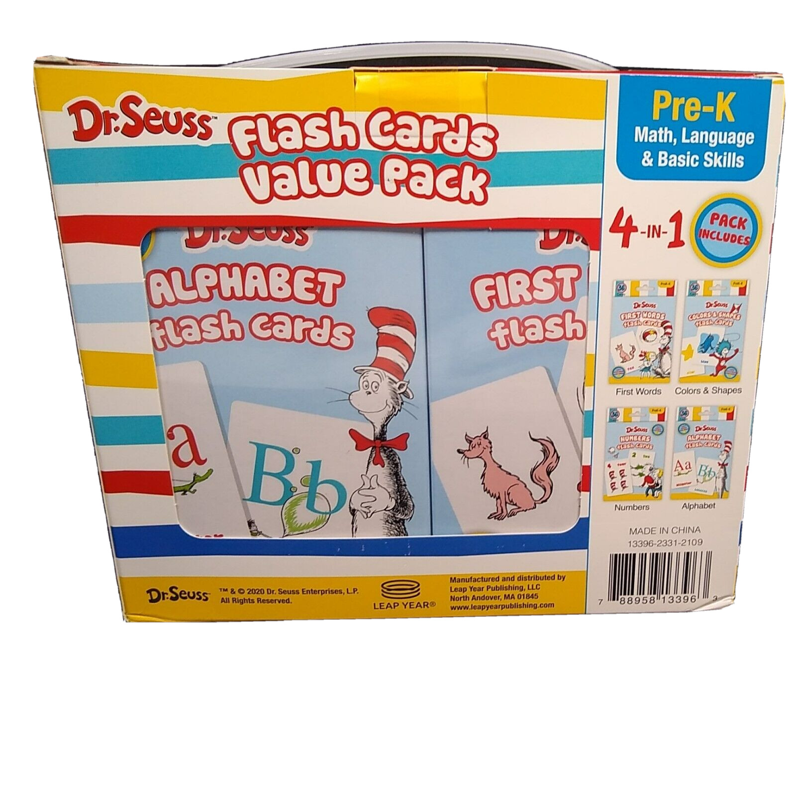 Dr. Seuss Flash Cards 4 Boxes Pre-K 1st Words Alphabet Colors Numbers Shapes New