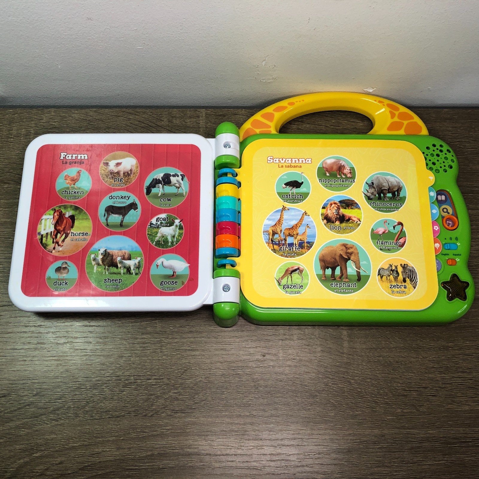 Leap Frog 100 Animals Book English Spanish Electronic Learning Toy 2020 Works 8″