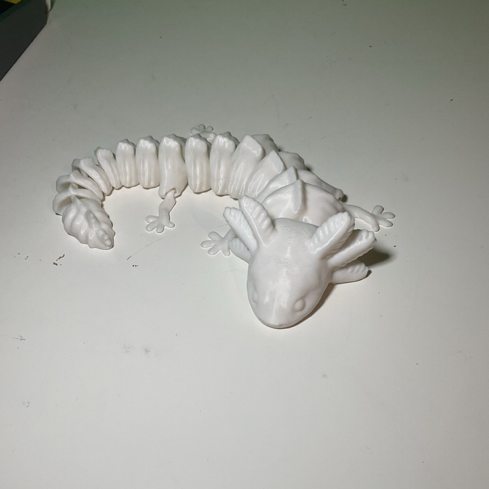 White Articulated Flexible Axolotl Tactile Sensory Toy for Ages 4-7 8-11 Years