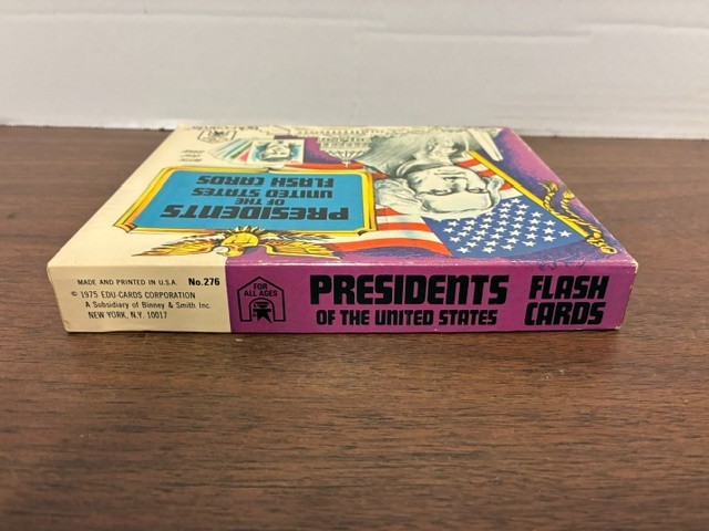 Vtg 1975 Presidents of the United States Flash Cards With Quiz Game Edu-Cards