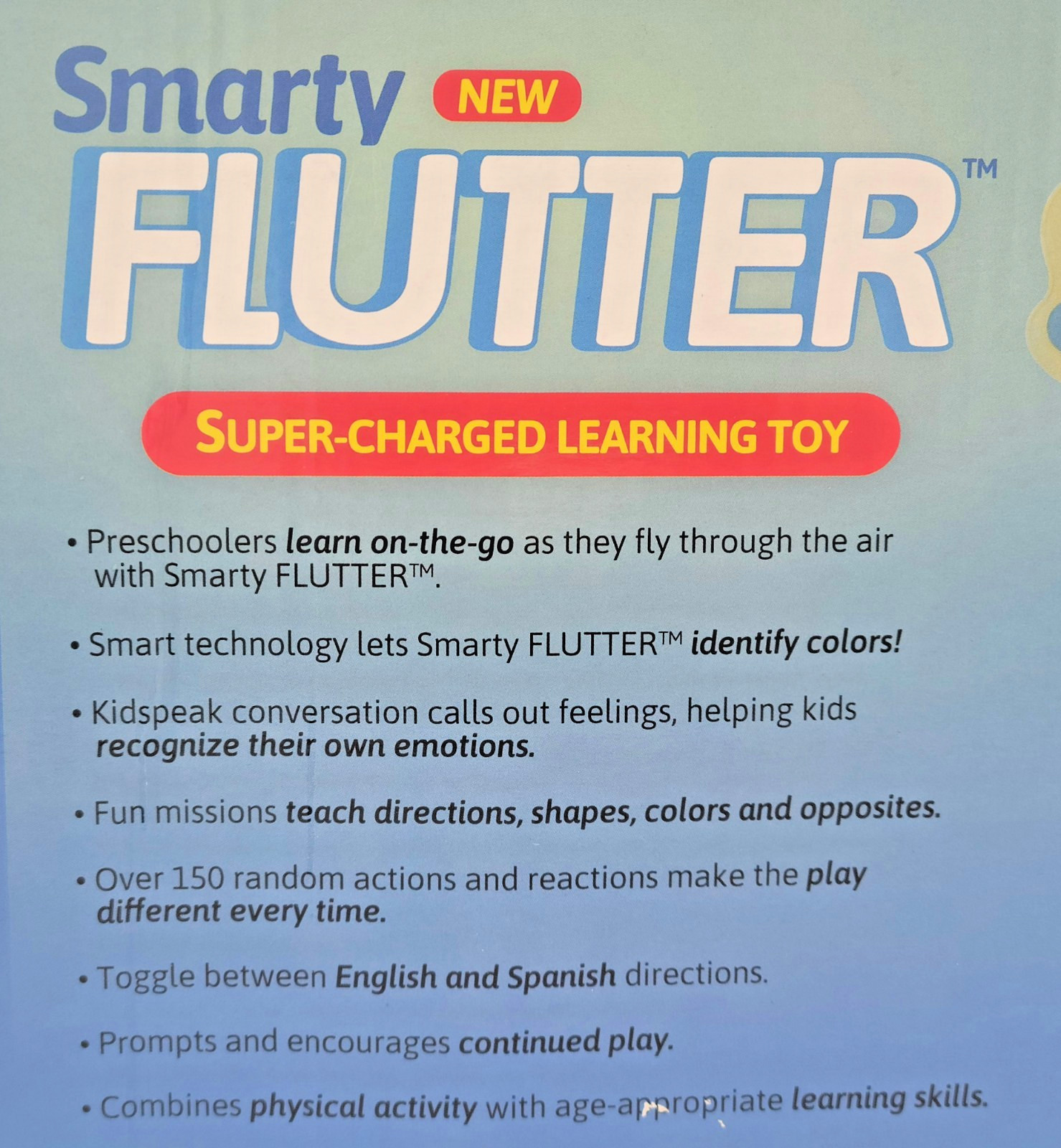 NEW Smarty Flutter Super Charged Interactive Learning Toy ENGLISH & SPANISH