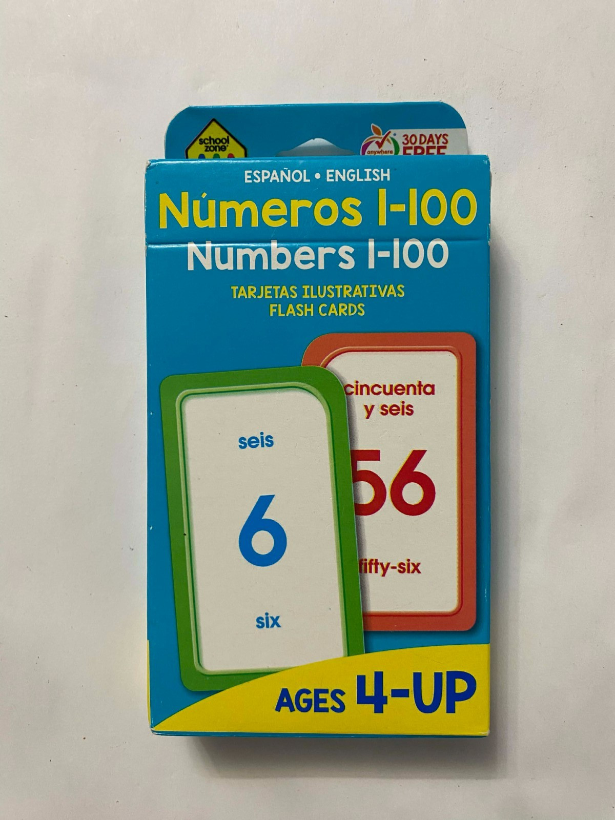 Flash Cards Numbers 1-100 English Spanish Ages 4+ ( 56 Cards ) Bilingual – NEW