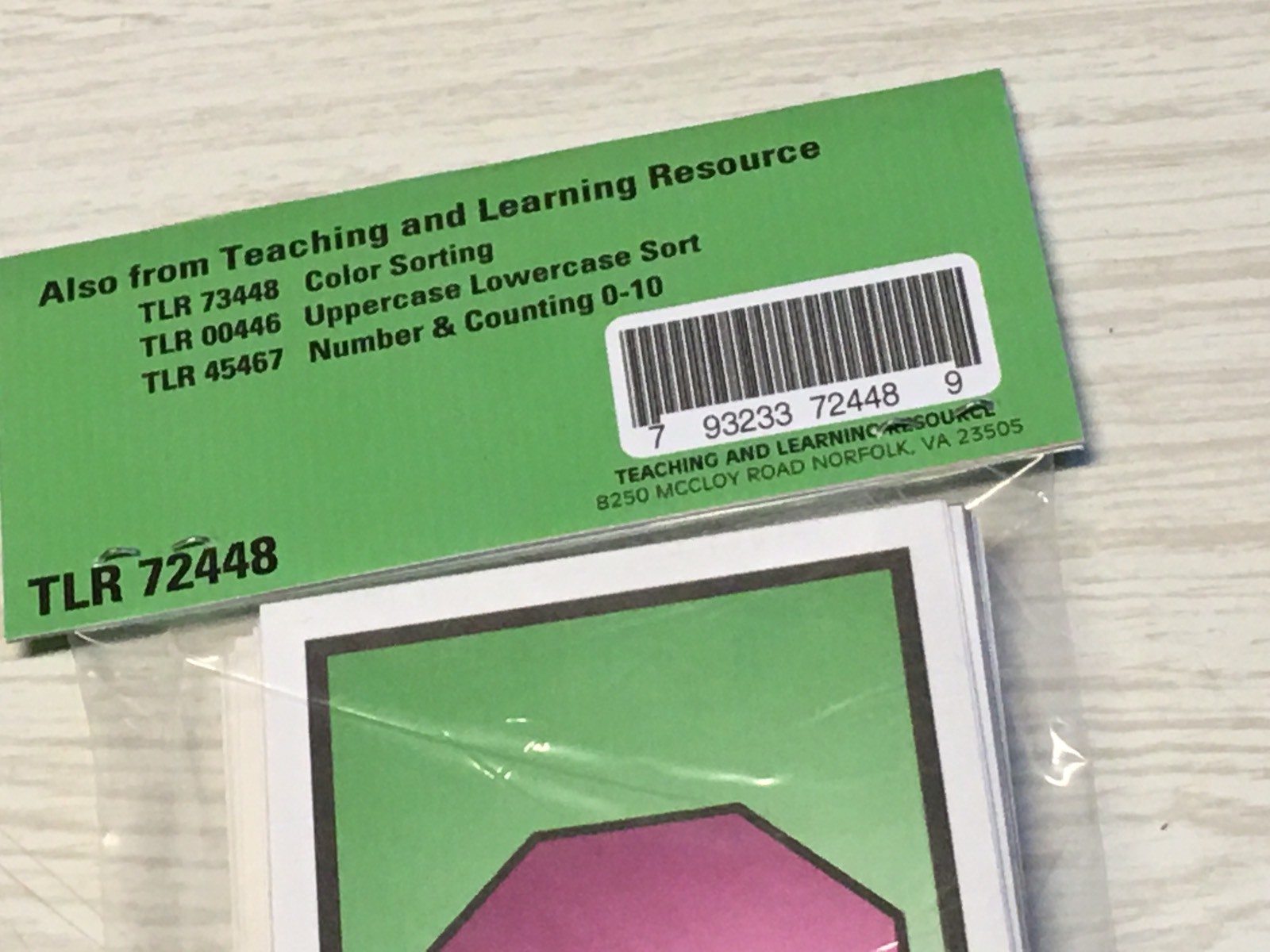 Sorting Shapes – 56 Laminated Cards – Activity Set