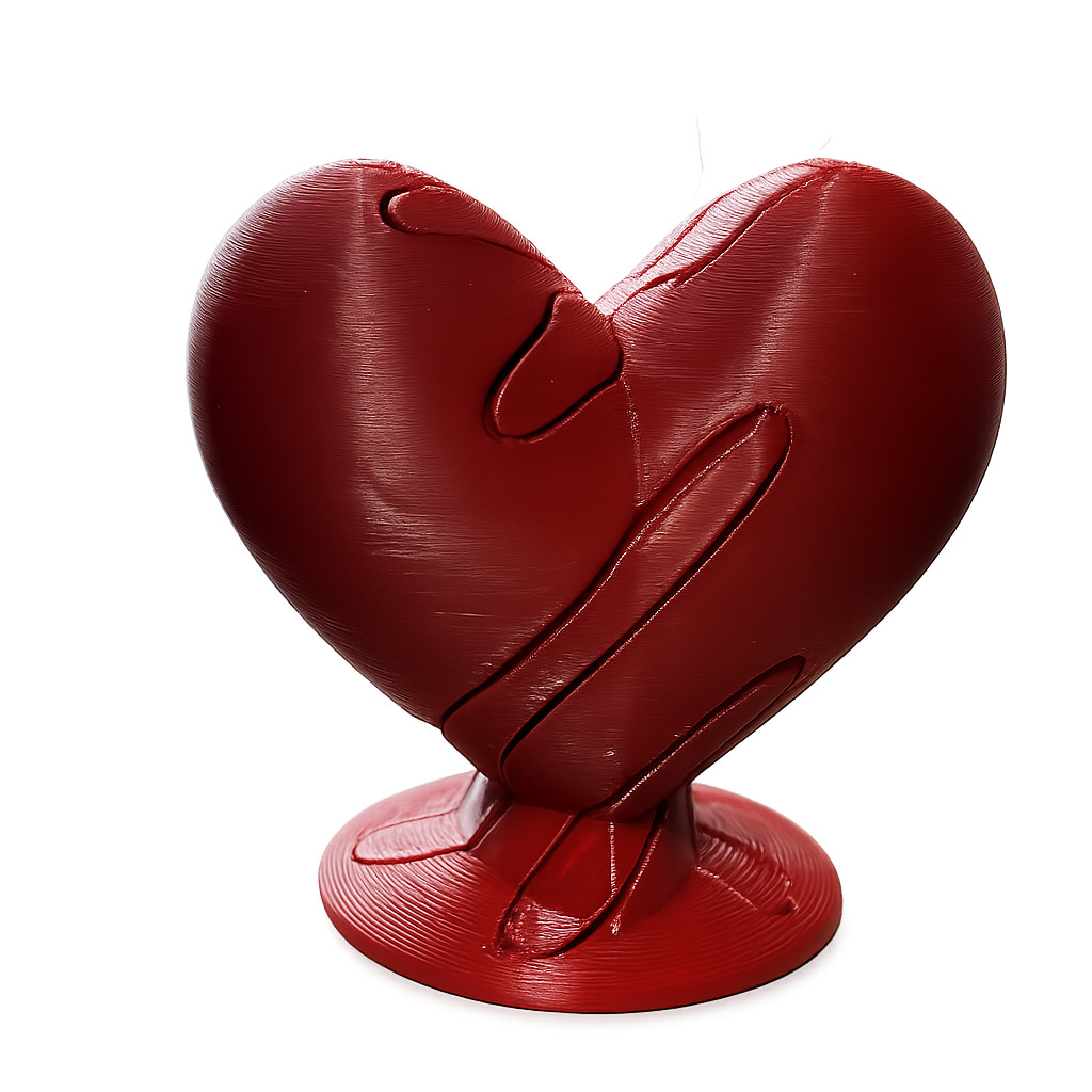 Fidget Toy Red vortex heart 3D Printed for Valentines Day 2.61 H x 2.5 inches W.