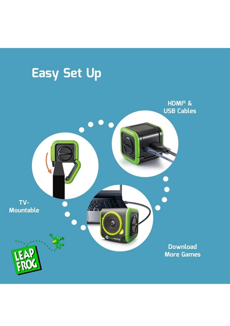 NEW LeapFrog LeapMove Gaming Console Motion-Based Learning 25 Preload Games