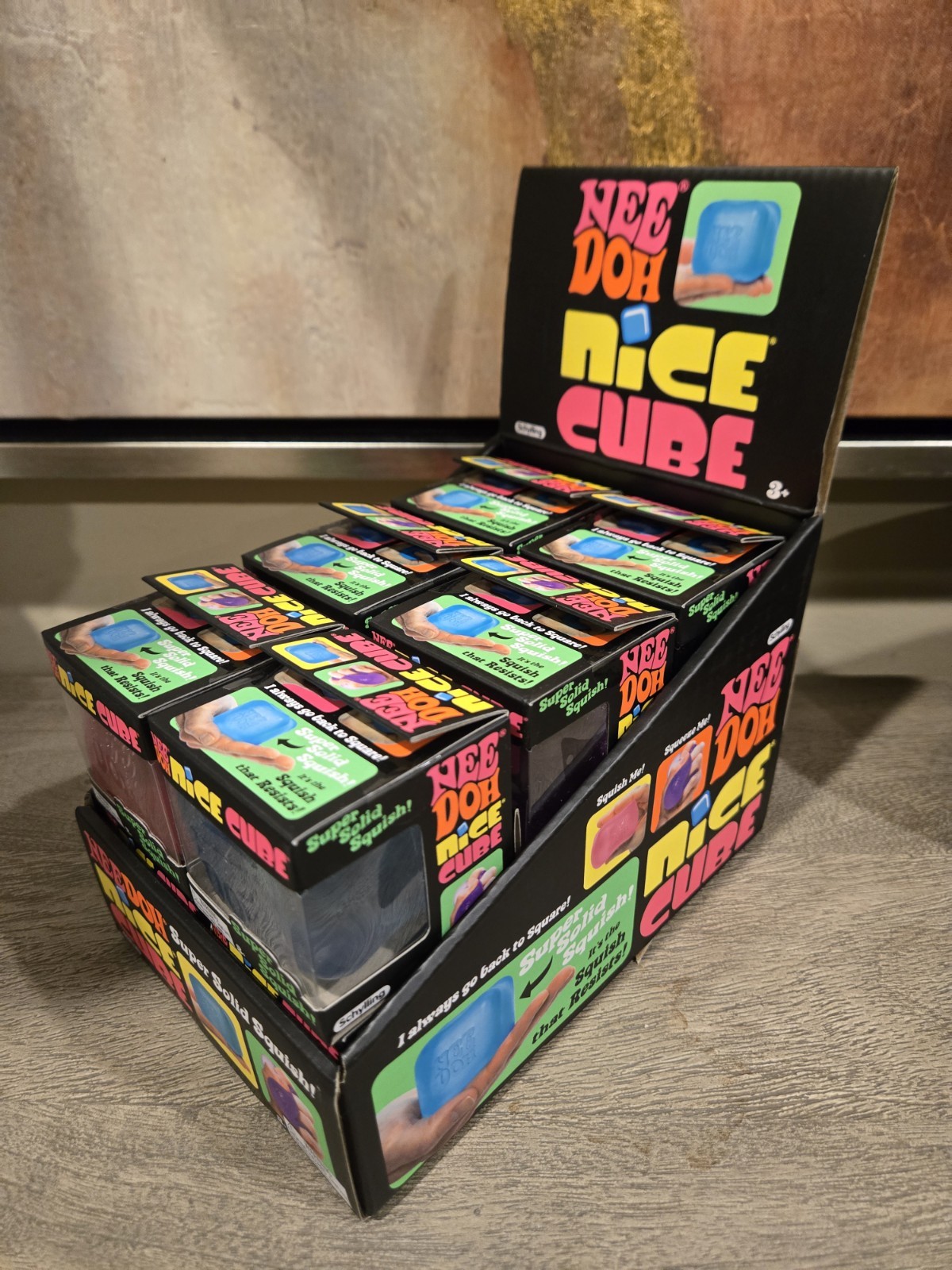 🔥12x NeeDoh Nice Cube Super Solid Squish Blue Purple Pink With Case Nee Doh