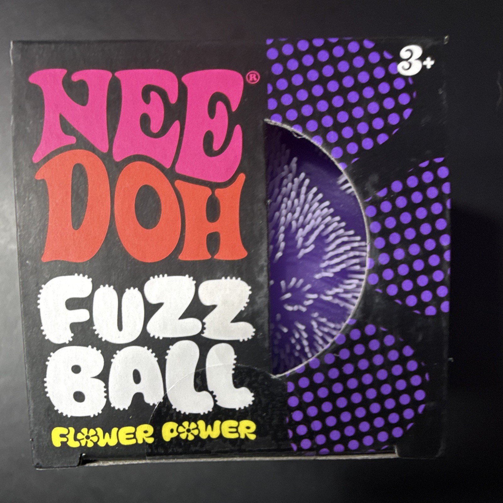Nee Doh Fuzz Ball Flower Power Velvet Squeeze Toy Purple Age 3+ 3-4 Years