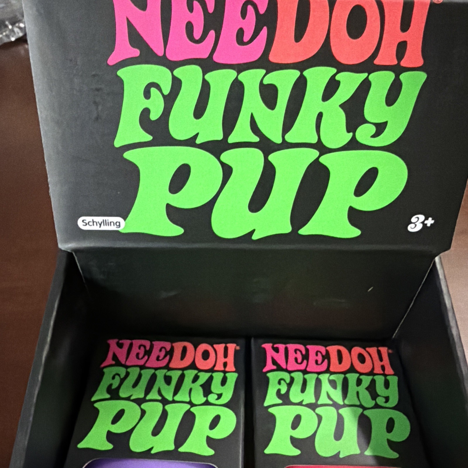 Schylling NeeDoh Funky Pup – Lot of 7 100% Authentic. Purple , Teal, Pink,Orange