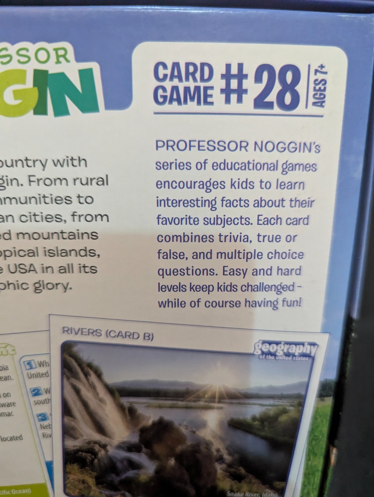 PROFESSOR NOGGIN GEOGRAPHY of the UNITED STATES Card Game #28 100% COMPLETE 2019