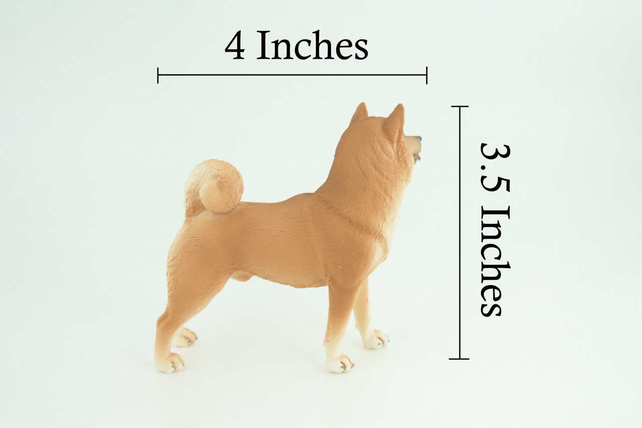 Shiba Inu Dog, Toy, Realistic Hand Painted Rubber Model, 4 Inches CH789 BB186