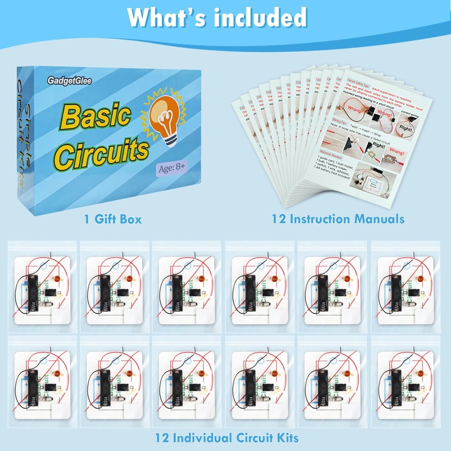 Hands-On Electric Circuit Science Kit for Kids 8+ – 12 Fun Experiments Included