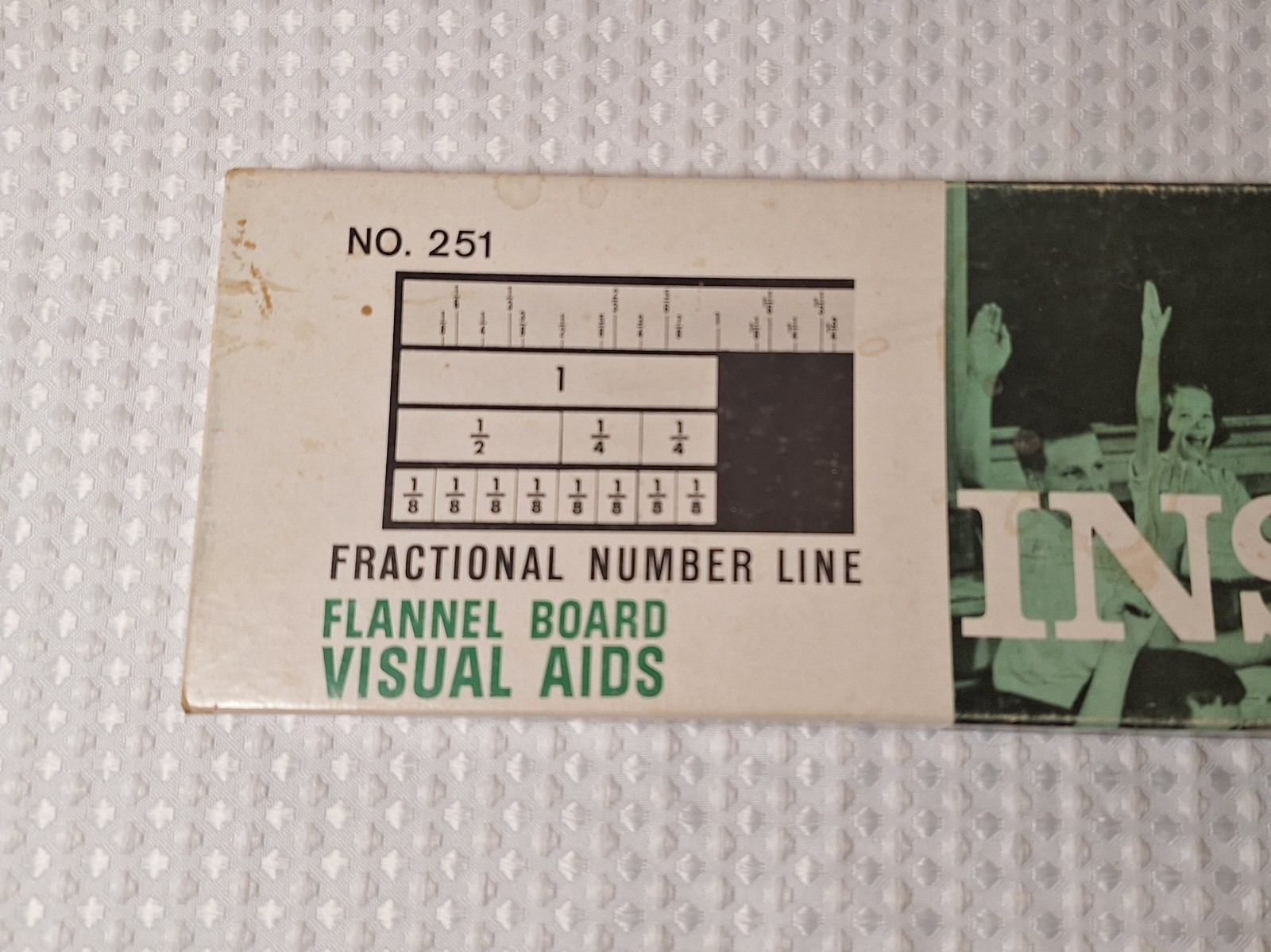 Vintage 1967 INSTRUCTO Flannel Board Visual Aids Fractional Number Line Felt 251
