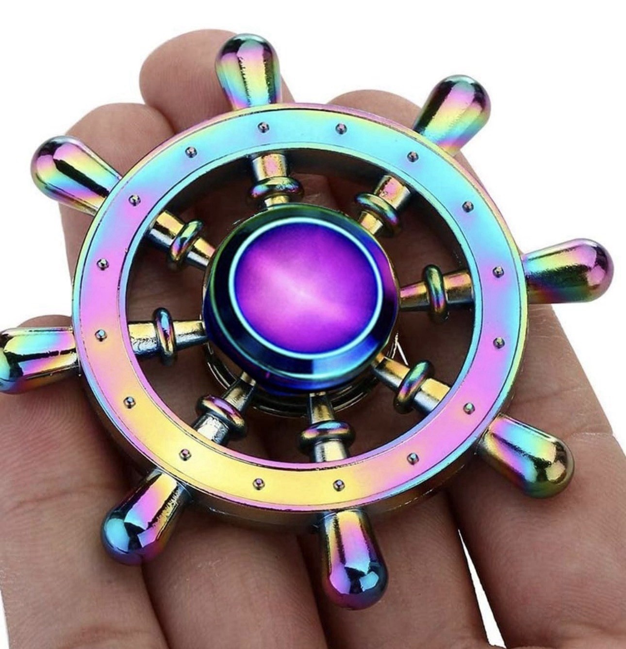 Set of 3 Multicolor Metal Hand Spinners with R188 10 Ball Bearing and Carry Case