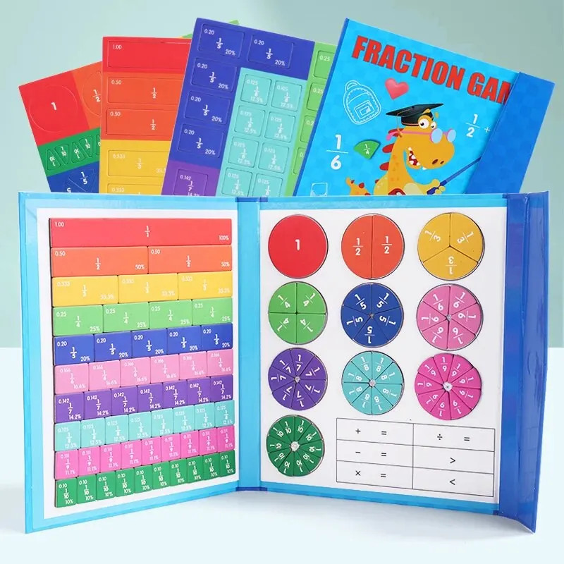 Magnetic Fraction Puzzles: Fun Montessori Math Toy.