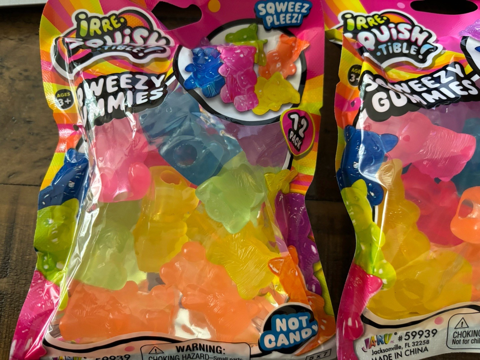 Mini Gummy Bear Squishies! Lot Of 2 Bags 24 Bears Total Not Food