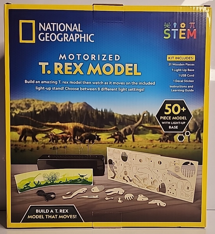 National Geographic Blue Marble STEM Motorized T. Rex Model That Moves Kit