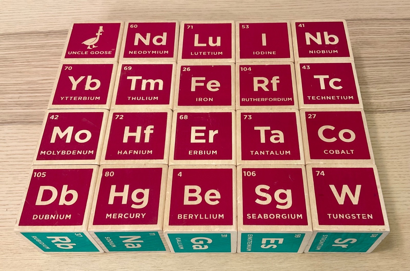 UPDATED Version Uncle Goose Periodic Table of Elements Full Set Wood Blocks STEM