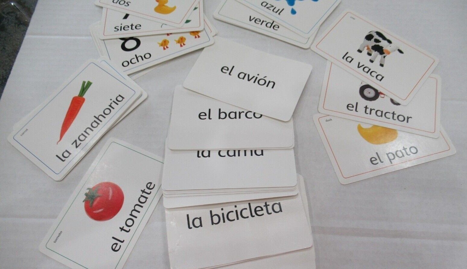 Usborne Spanish Flashcards 46 Cards Learning Language Everyday Words Teach used