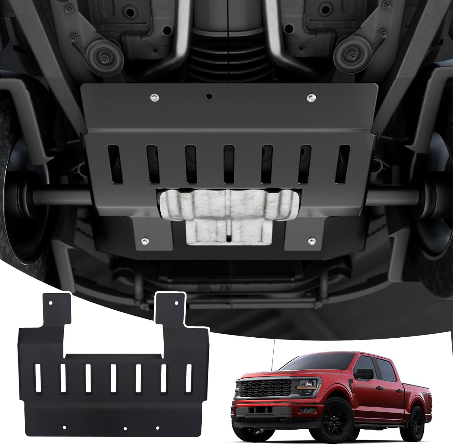 Front Skid Plate Compatible with 2021-2025 Ford F150 3.5L Ecoboost V6 4WD Superc