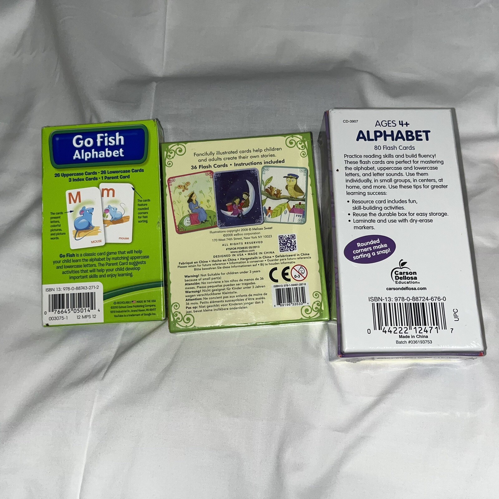LOT OF 3 EDUCATIONAL FLASH CARDS for 4-up, Tell A Story Flash Cards
