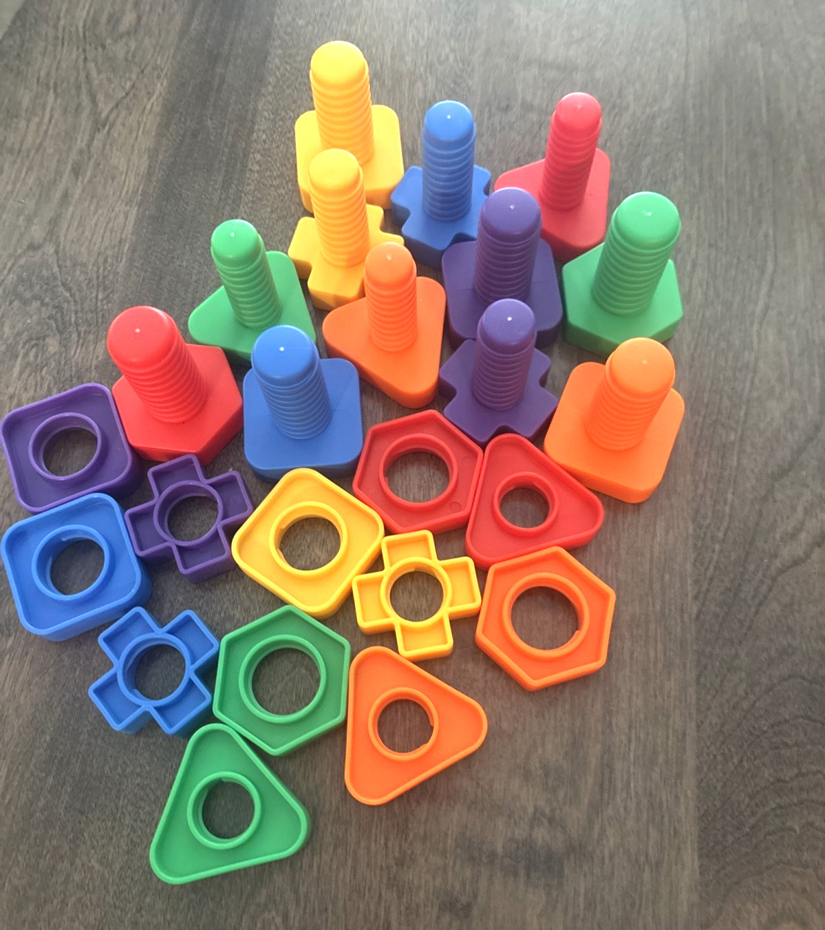 Skoolzy Montessori Toddler Threading Bead Kit and Nuts , Bolts and Screws Kit