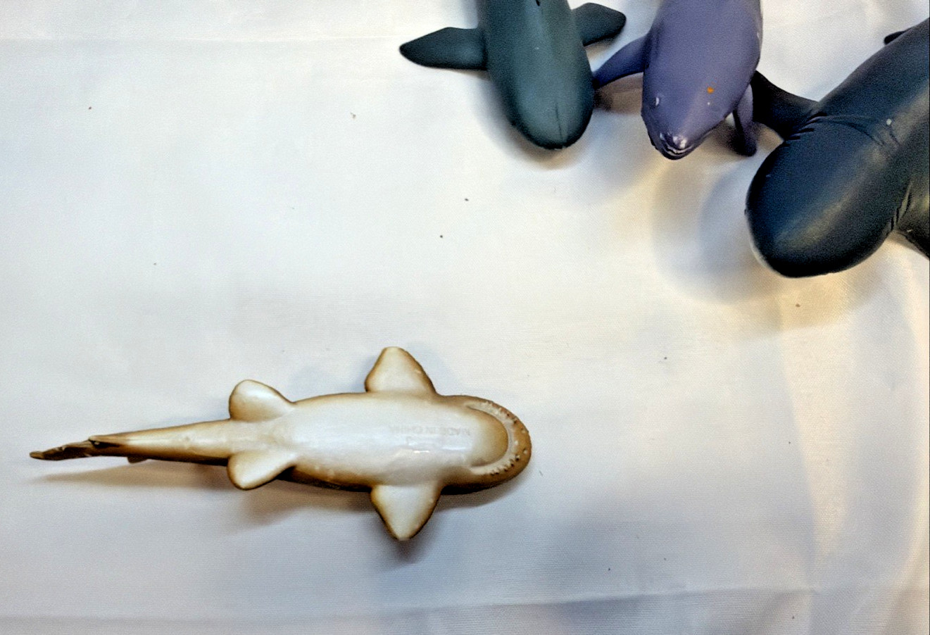 Lot of 4 Shark and 1 Whale Diorama or Plastic Educational Toy