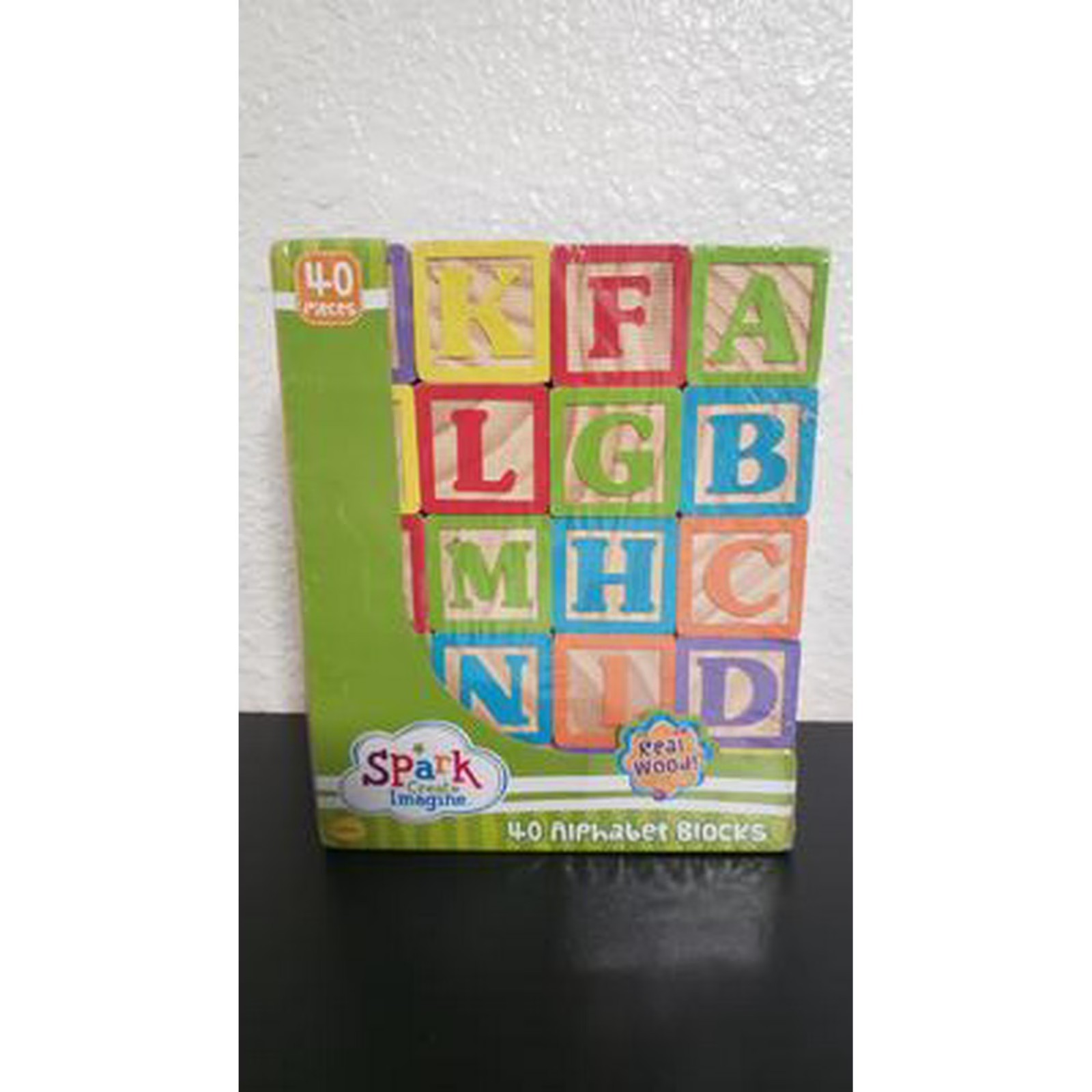 Spark Create Imagine ABC Wooden Blocks, 40 Pieces, Toddler Toy for 18 Months+