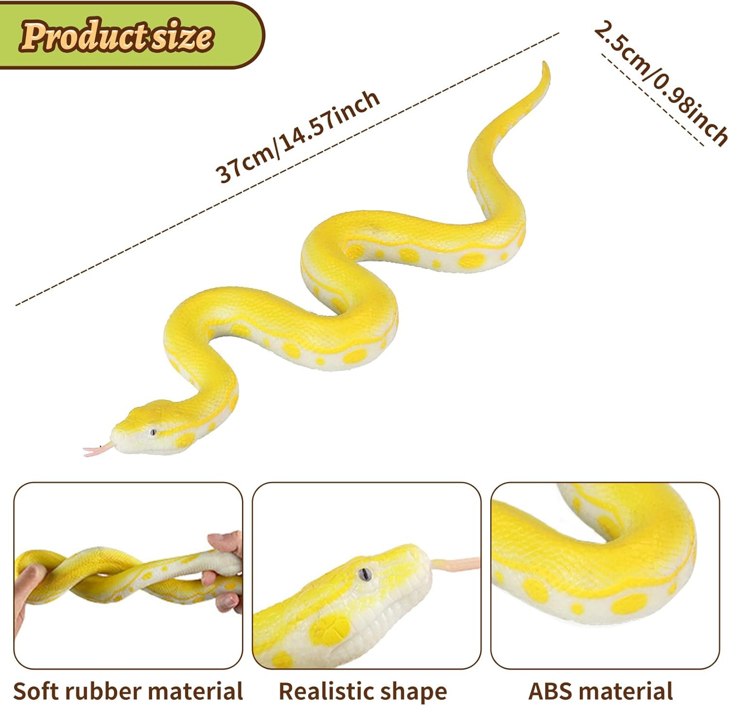 Realistic Fake Snakes Toy Soft Rubber Snakes to Keep Birds Away – Python Snake T