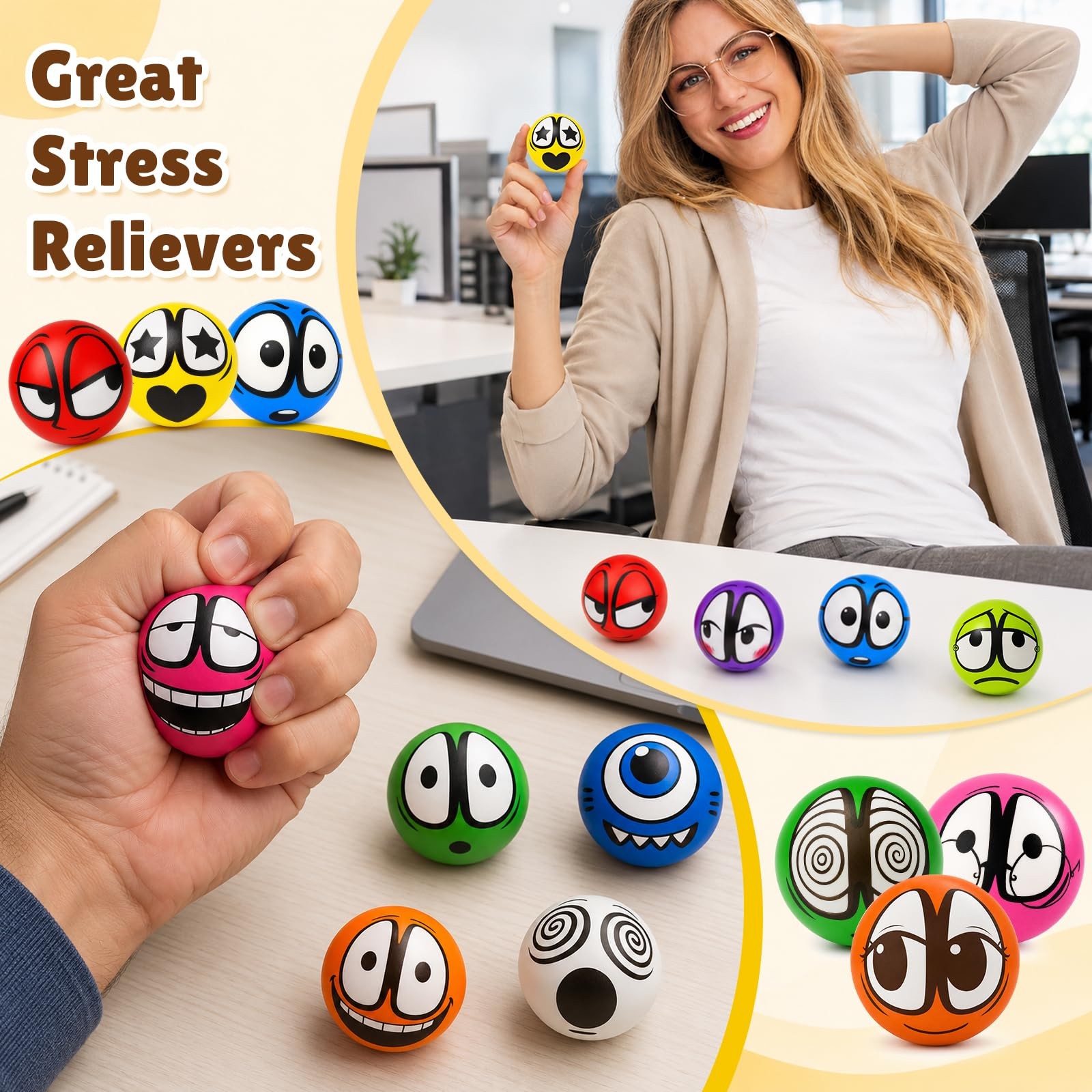 Shqdd Balls 100Pcs Balls For Bulk Squeeze Toys For Relief Perfect For Office