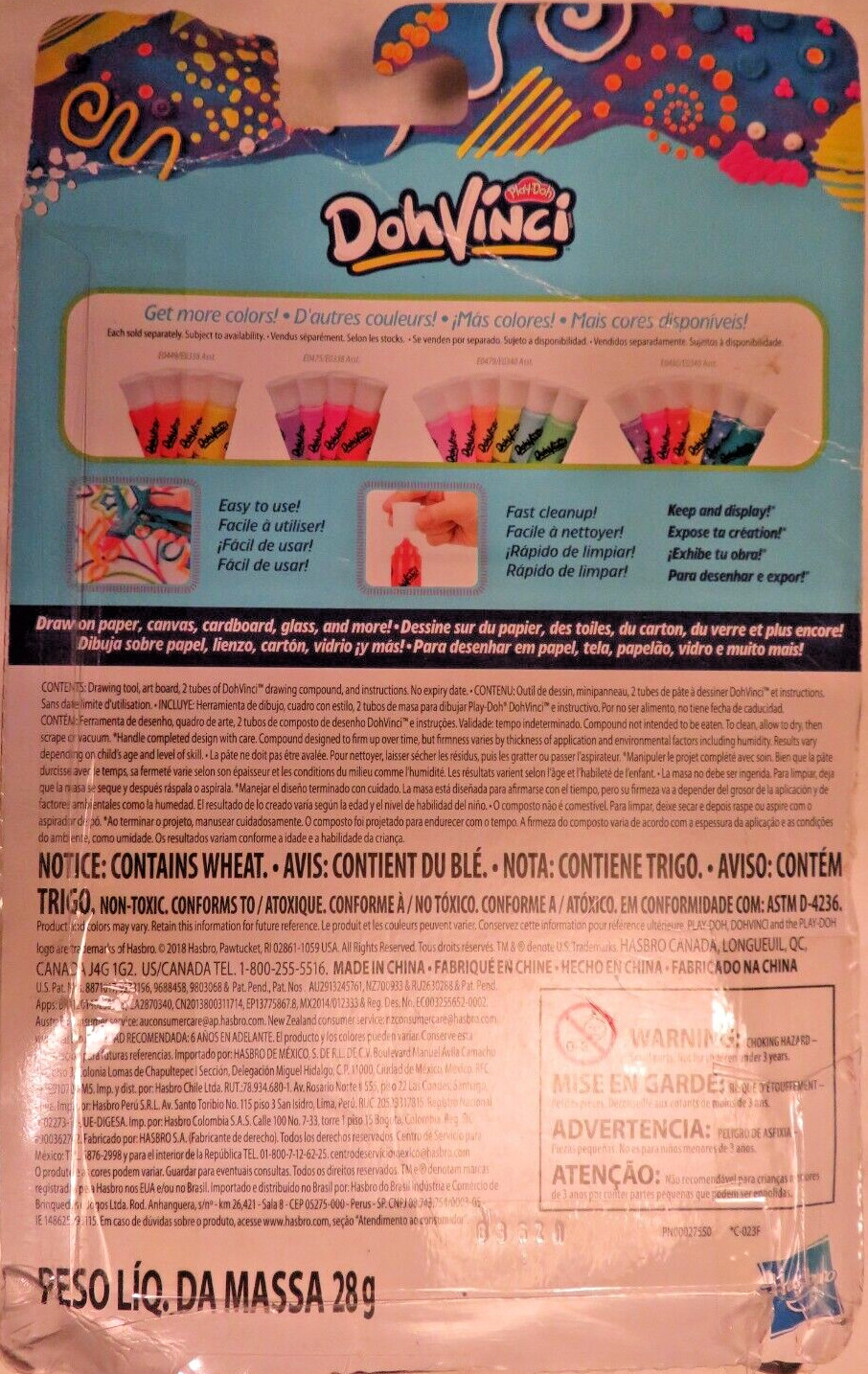 Nos Hasbro Doh Vinci Basic Set Play-Doh Drawing Compound Tool Toy Artist Set