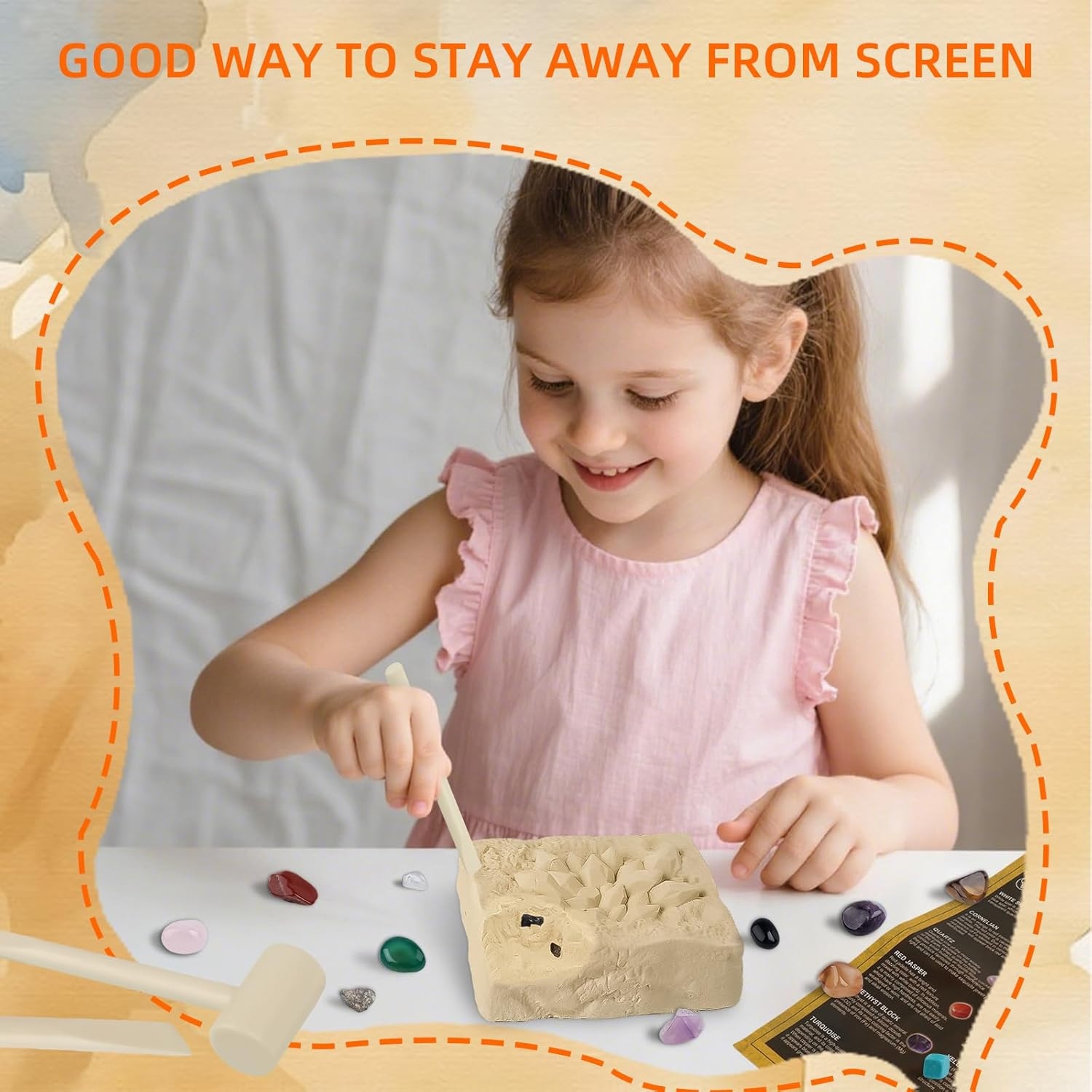 Gemstones Dig Kit Earth Science Kits for Kids Age 6-8-12-14, Birthstone Gemstone