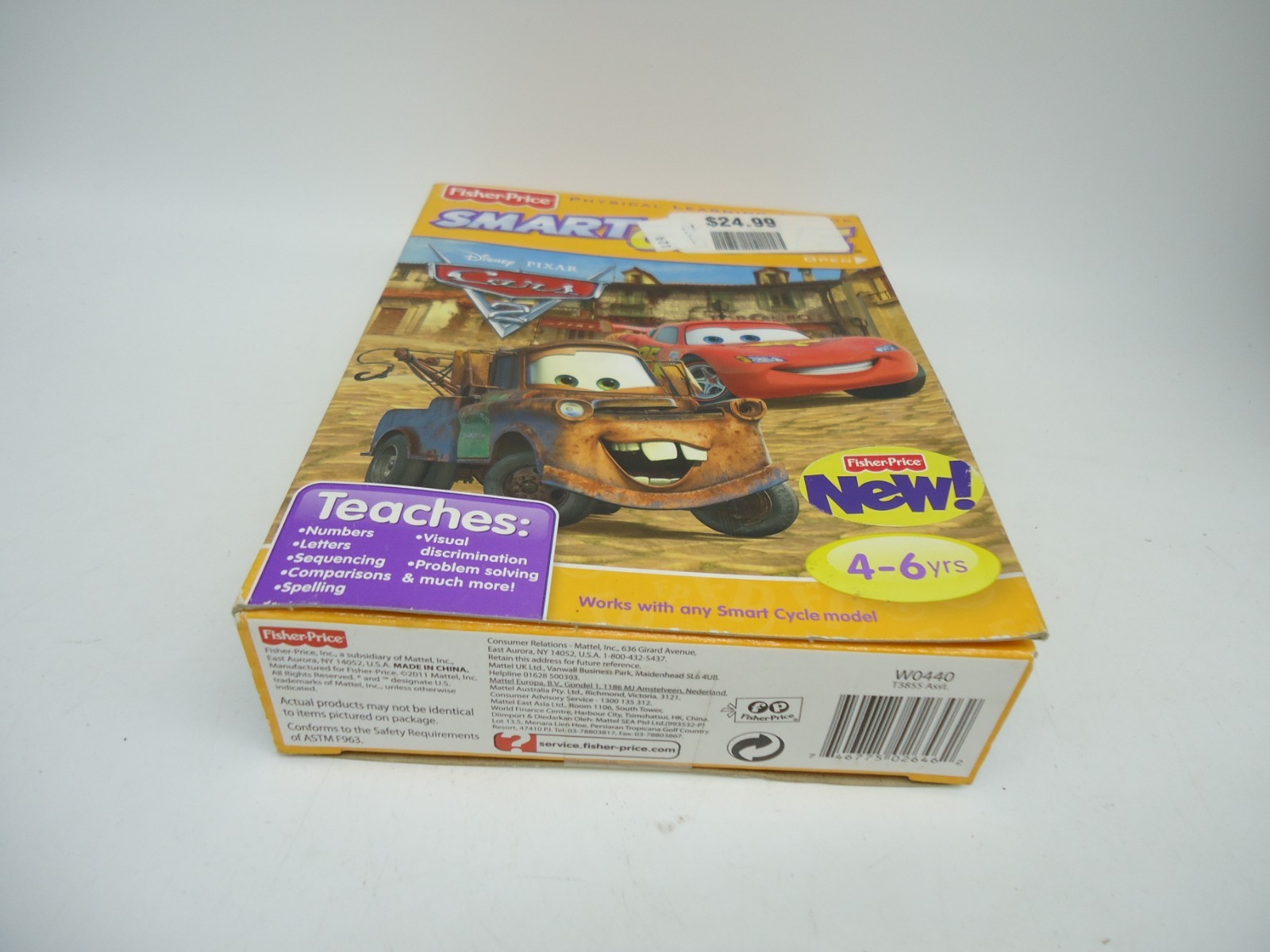 2010 Fisher Price Original Smart Cycle Cartridge Disney Pixar Cars 2 Sealed (PL)