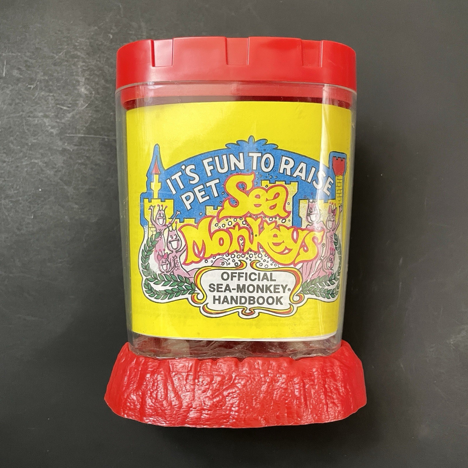 VTG 1987 Sea Monkeys Aquarium Classic Red Base w/ Handbook Ocean Zoo – No Eggs