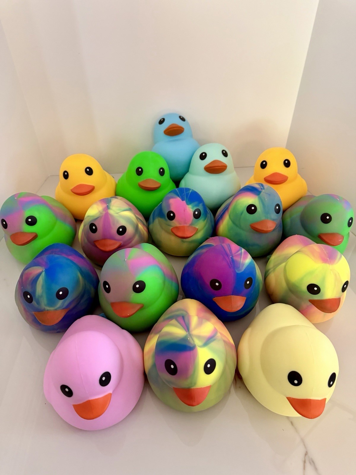 New TikTok Viral Squeeezy Jumbo Squishy Duck Tie-Dye Sensory Toy