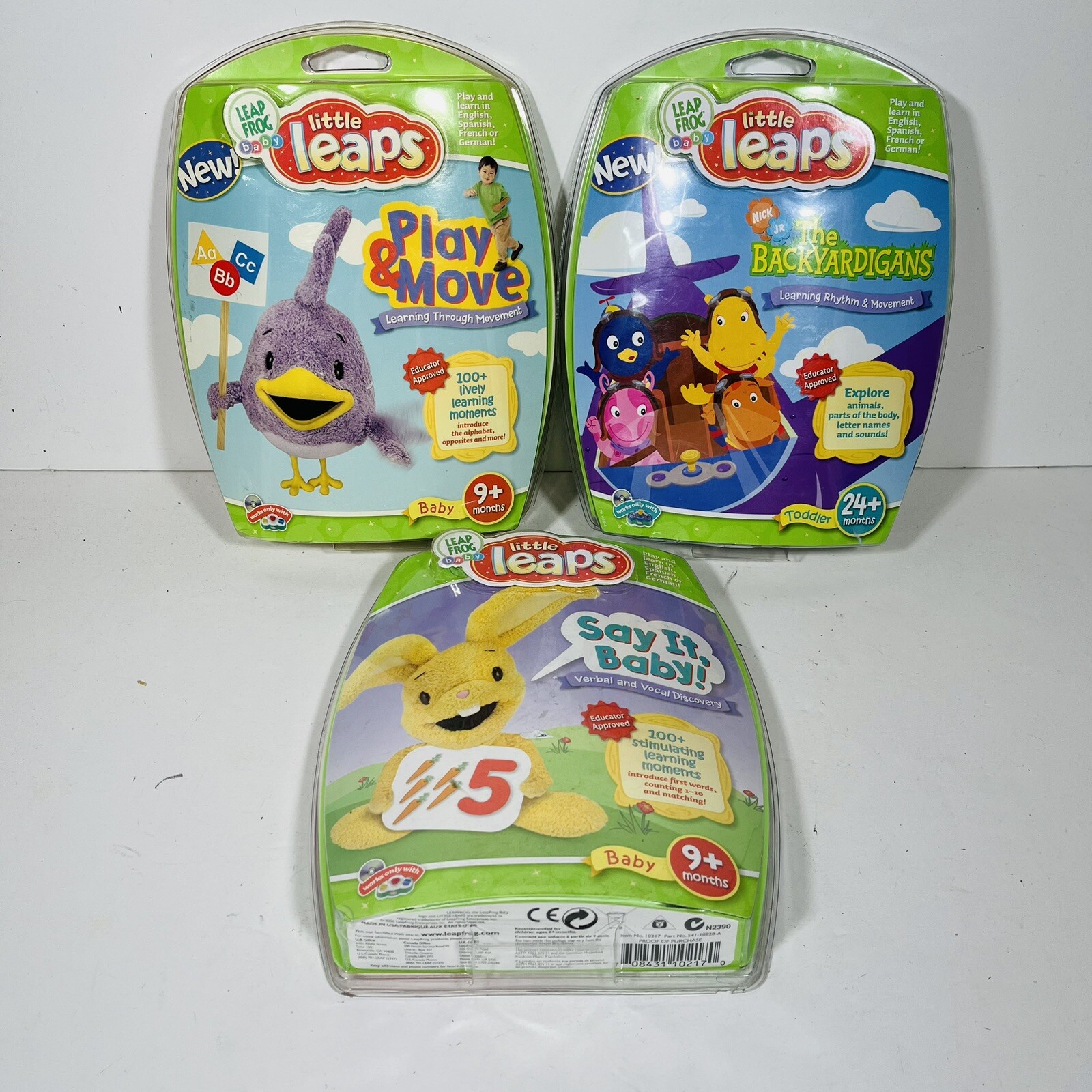 Leap Frog Baby Little Leaps Learning Alphabet Motor Skills Education 3 Pack New