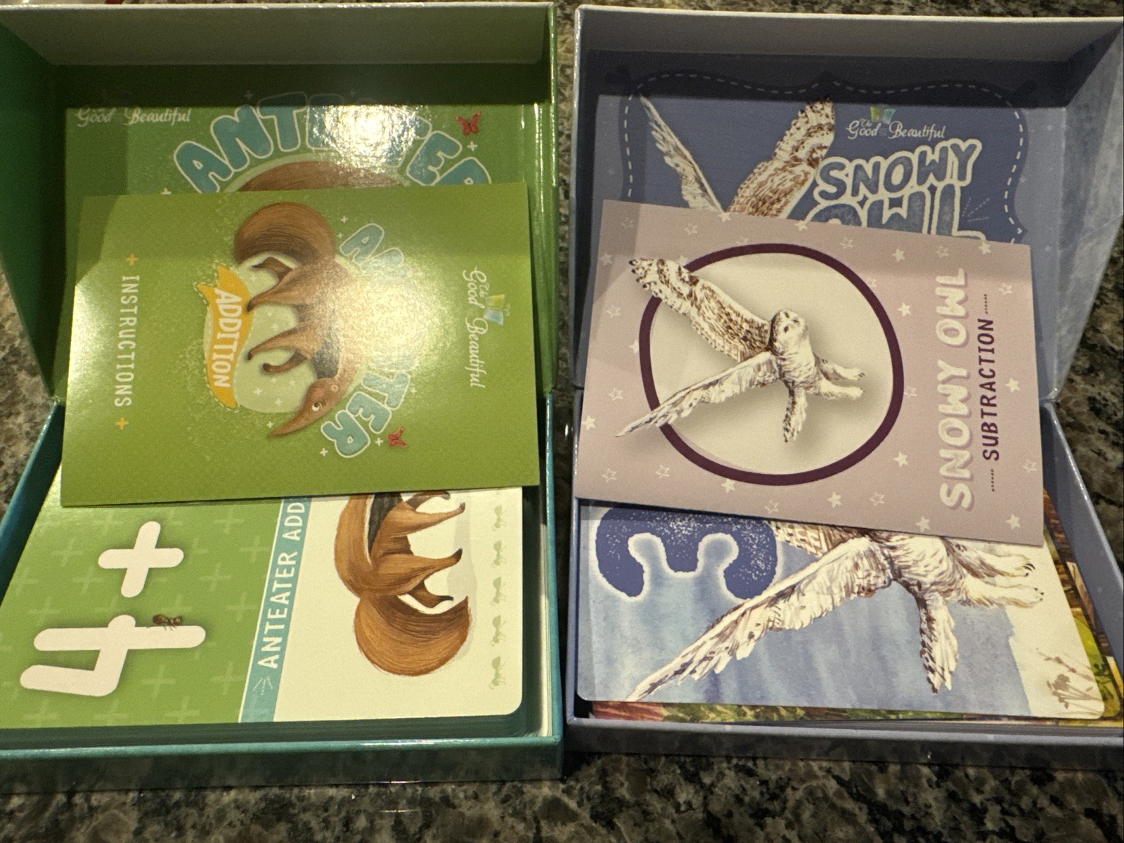 The Good and the Beautiful Anteater Addition & Snowy Owl Subtraction Math Games