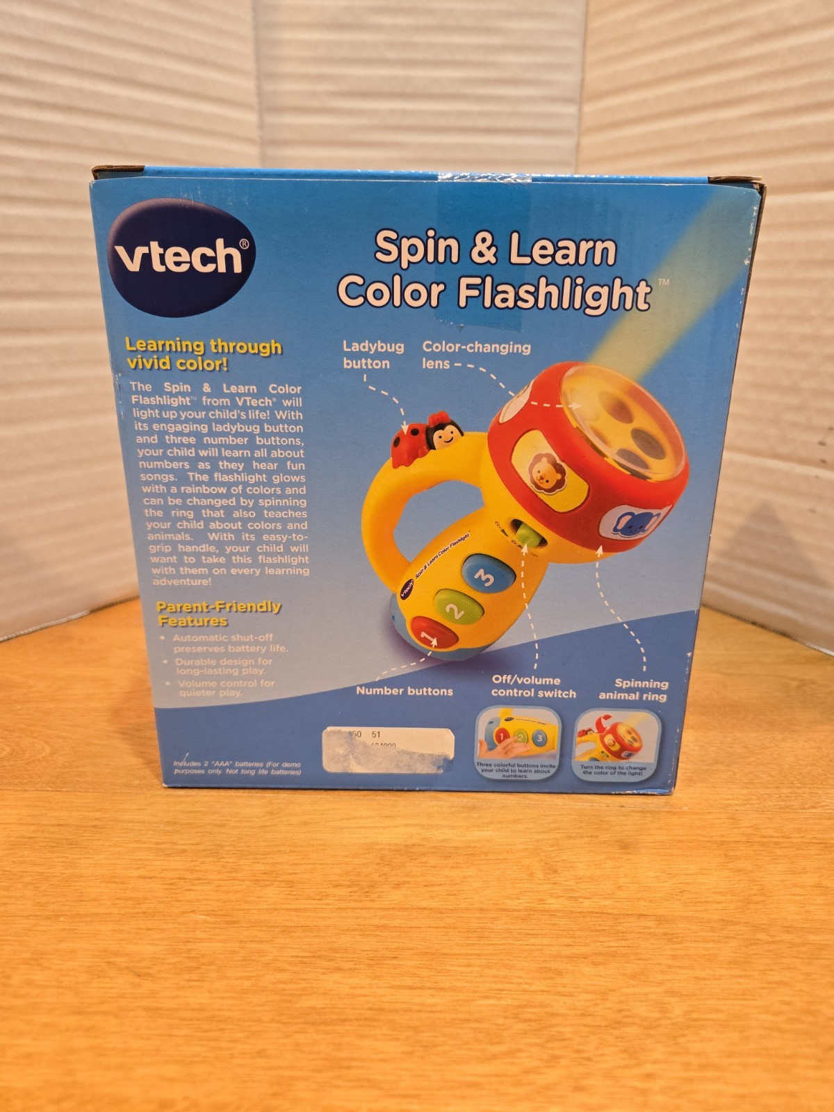 VTech Spin & Learn Color Flashlight Colors, Animals, Counting 1-3 Years Old NIB