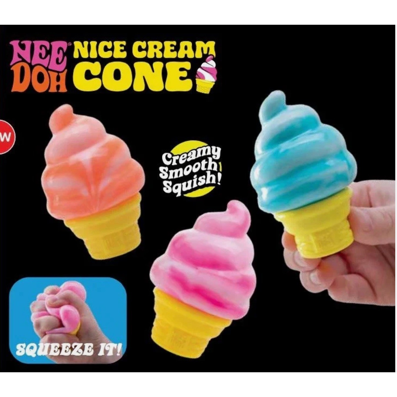 ORANGE-Viral Squishy Squish Needoh Nice Cream Cone – 100% REAL