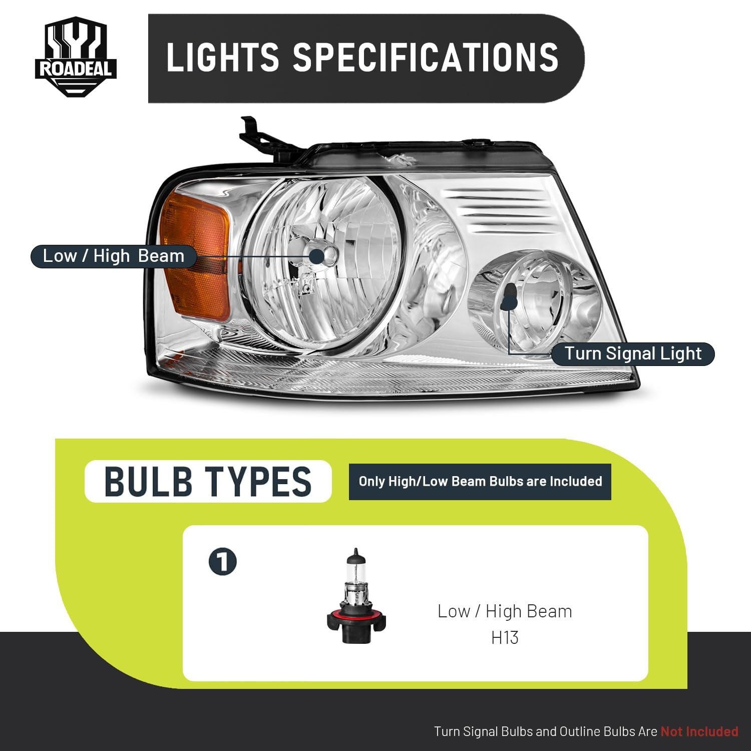 Headlights W/Bulbs for 2004 2005 2006 2007 2008 Ford F150, for 2006-2008 Linc…