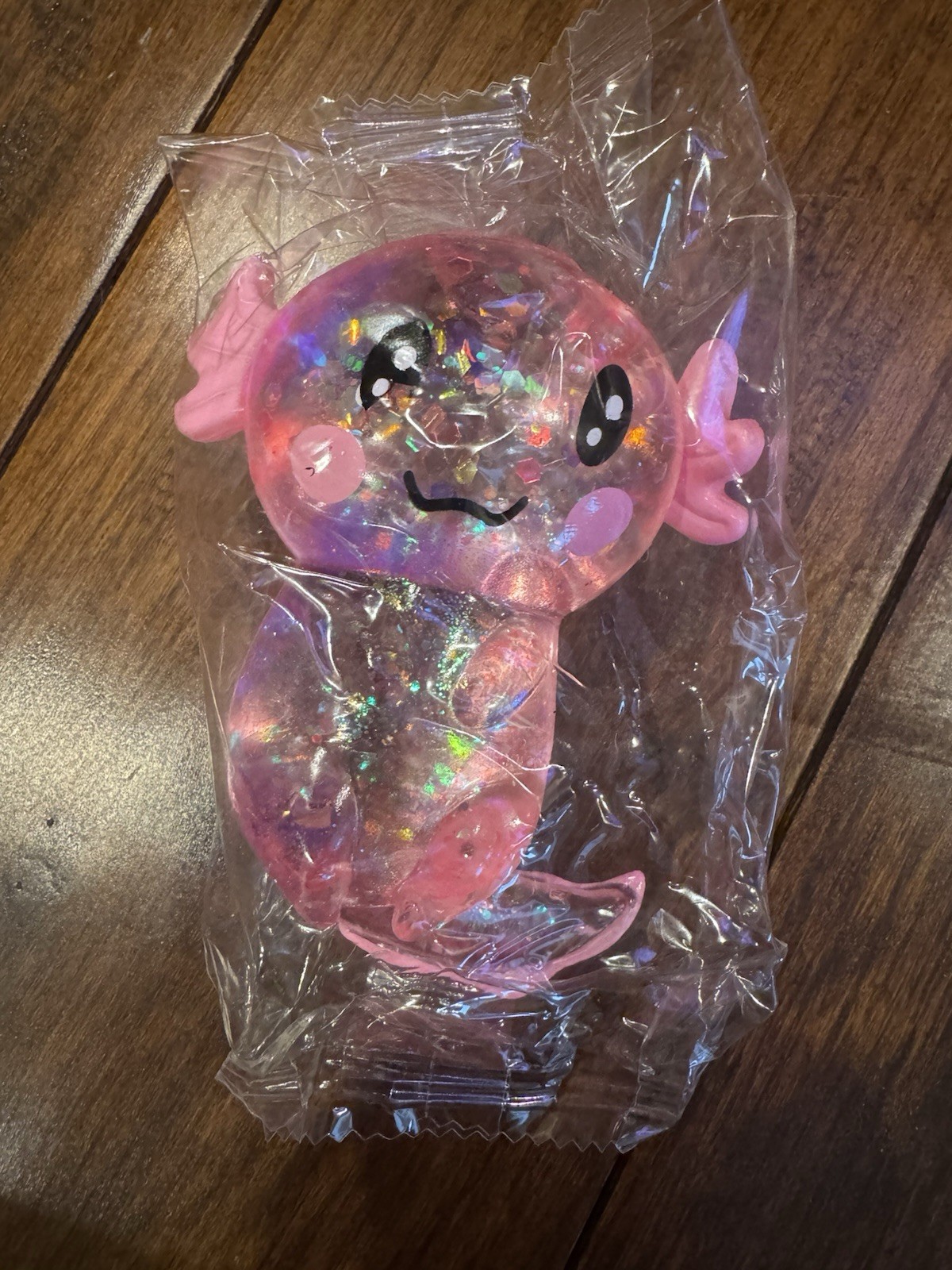 Pink Multicolor Axolotl Glitter Tactile Squeeze Sensory Squishy Toy