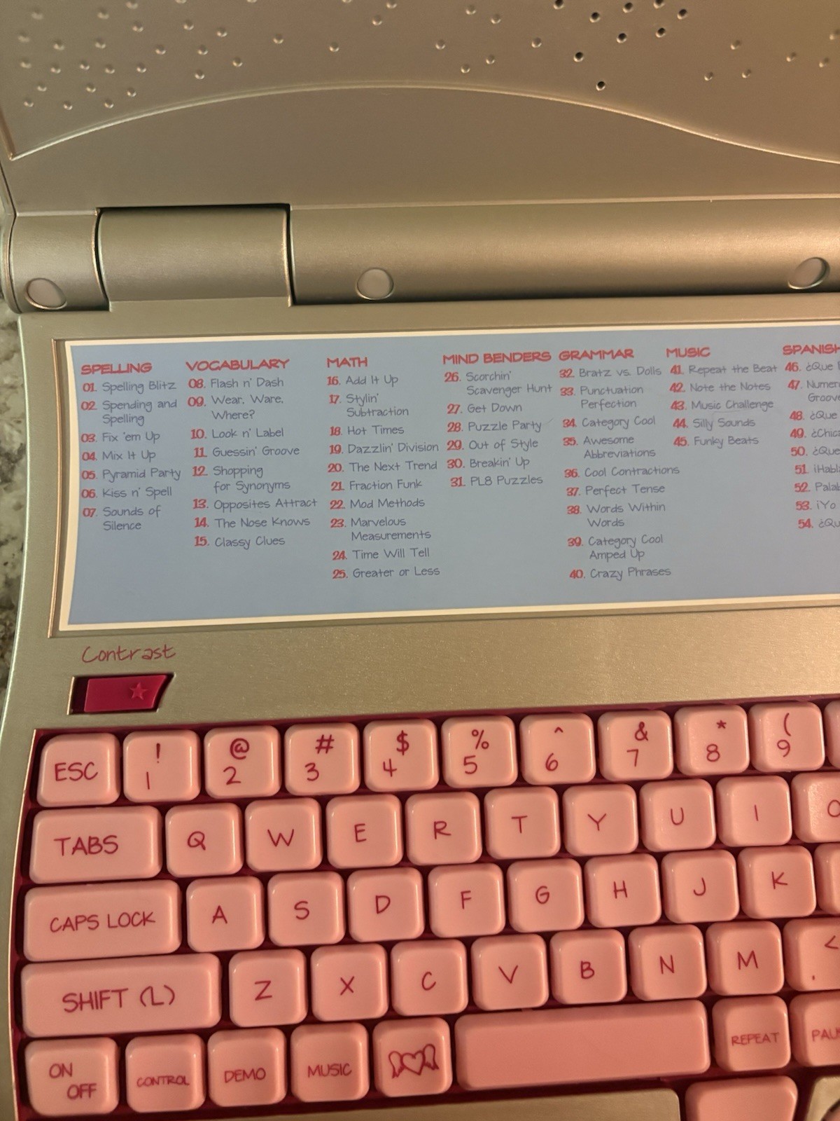 2006 Bratz Cyber Style Learning Laptop Spell Grammar Games Tested No Mouse VTG