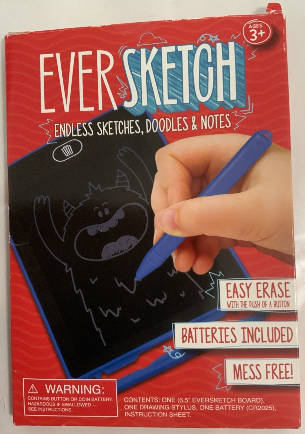 Eversketch 6.5″ LCD Drawing Tablet – Kids’ Reusable Writing Pad with Stylus Pen