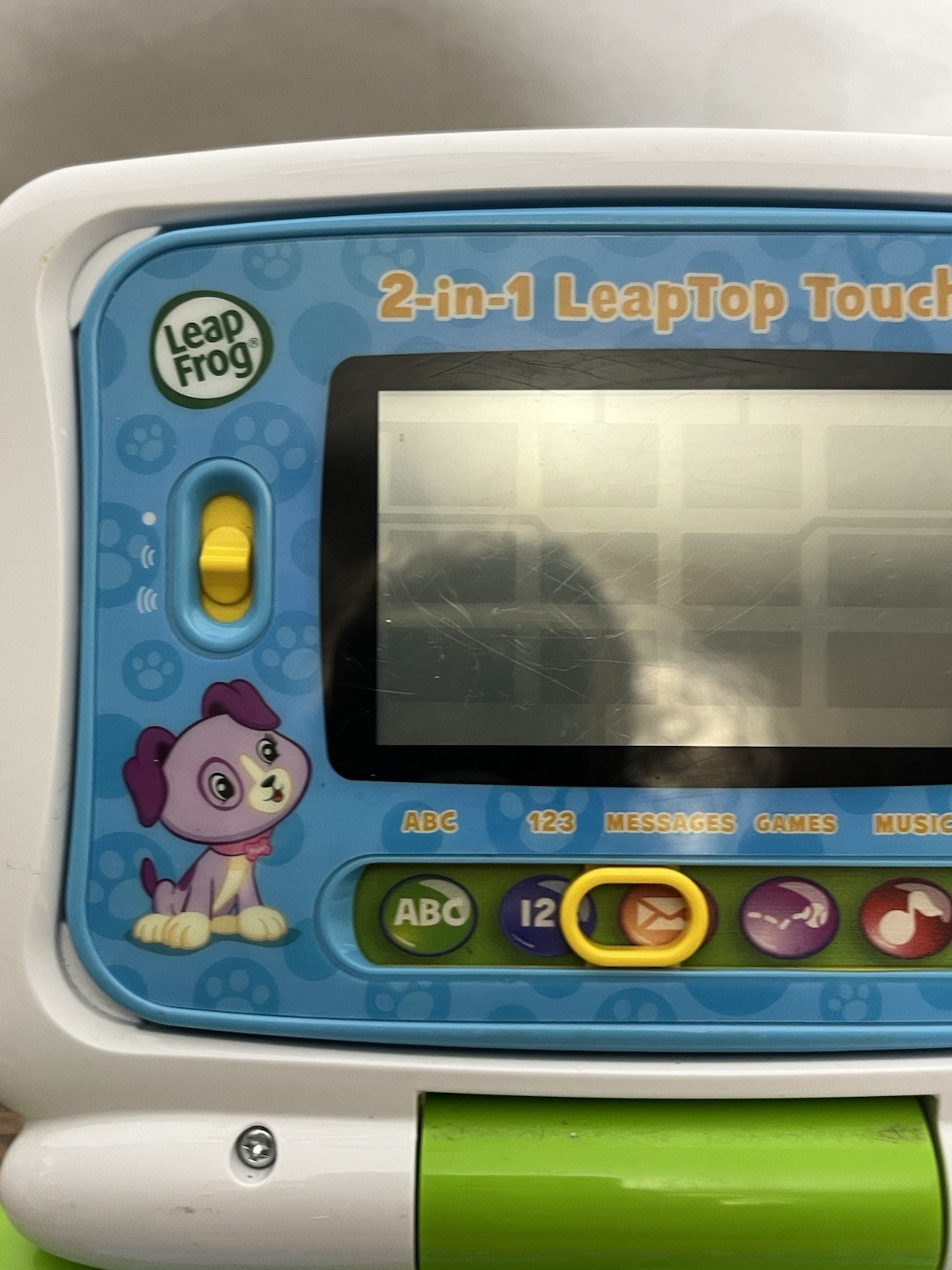 LeapFrog 2-in-1 LeapTop Touch Kids 2 years+ Laptop Green ABCs numbers music EUC