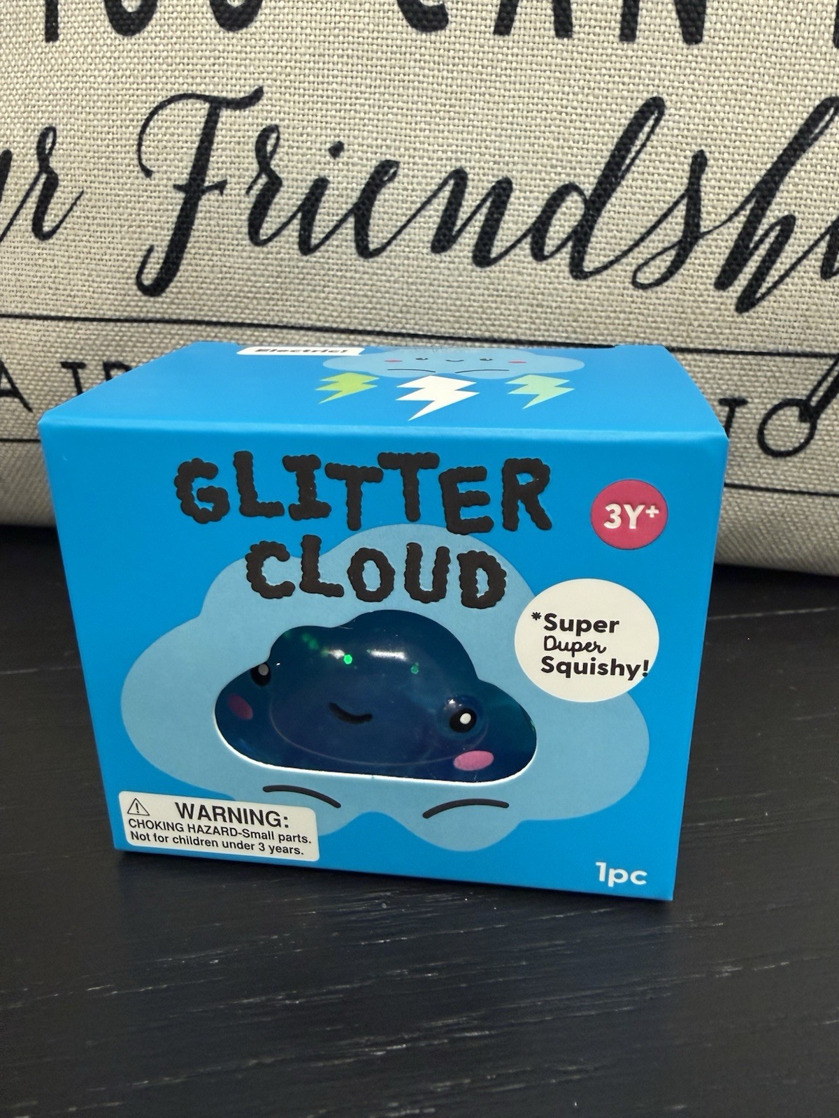NEW J’Adore Glitter Cloud Super Duper Squishy Tactile Squeeze Toy BLUE