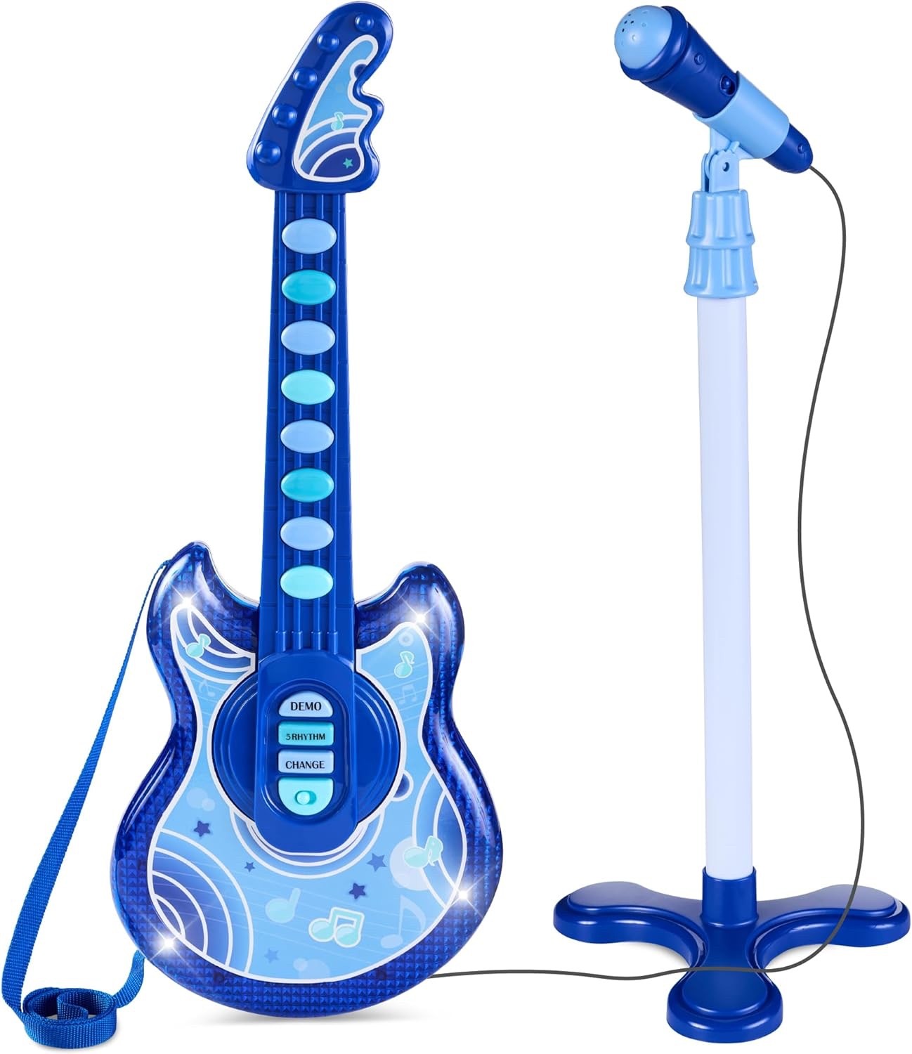 Electric Guitar Microphone Set w/ Stand & LED VARIOUS COLORS
