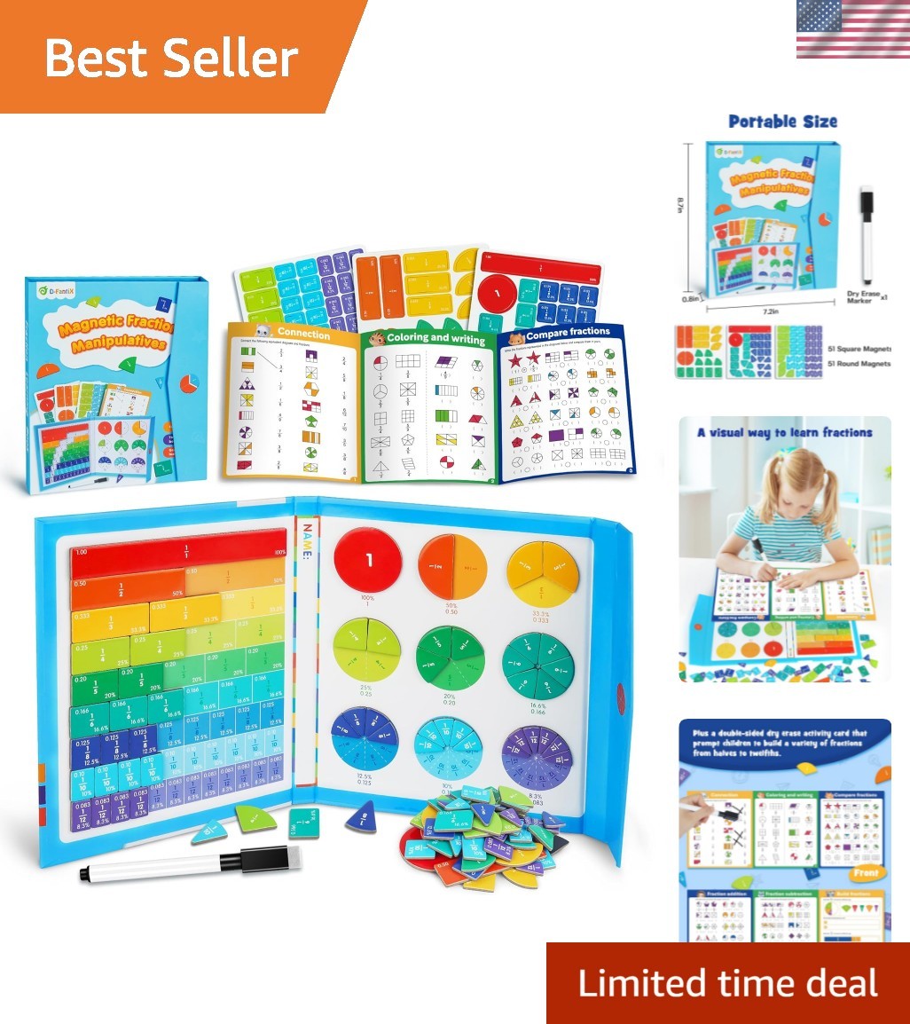 Magnetic Fraction Educational Puzzle, Magnetic Fraction Tiles & Fraction Circ…