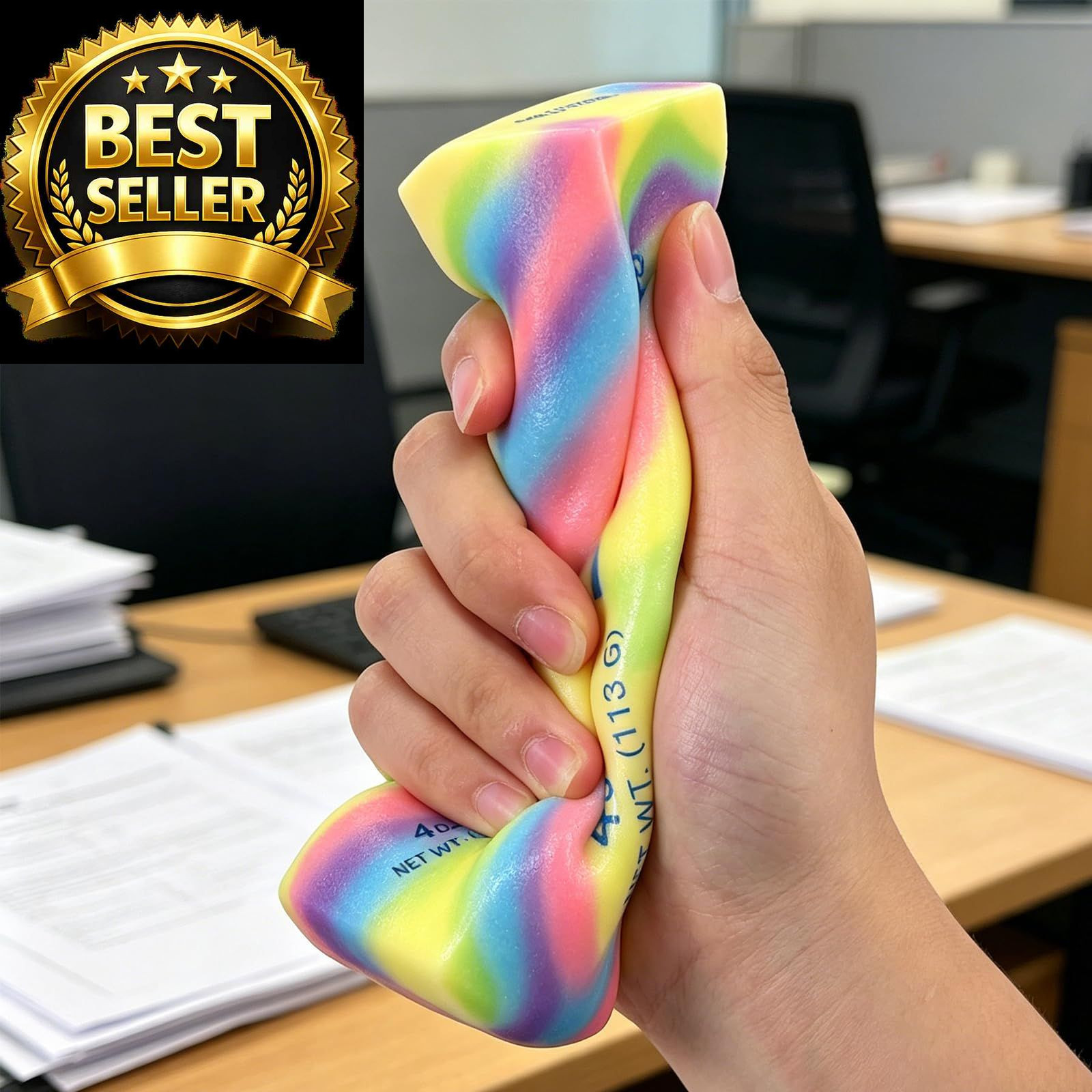 Butter Stick Fidget Toy, Slow Rebound Cute Squeeze Colourful-2pcs-a