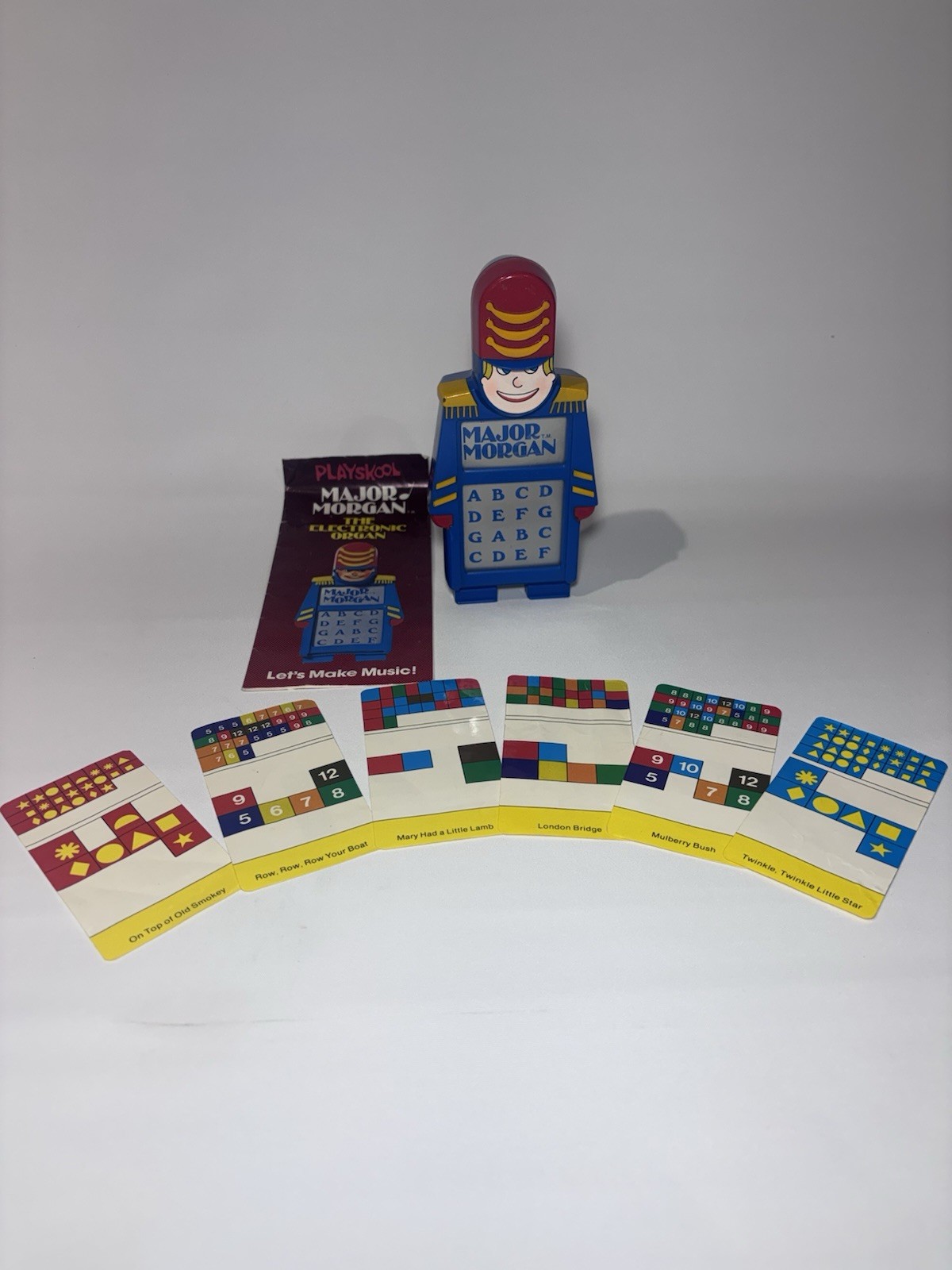 Vtg 1979 Playskool MAJOR MORGAN Electronic Organ Toy w/ 6 Song Cards WORKS VG+