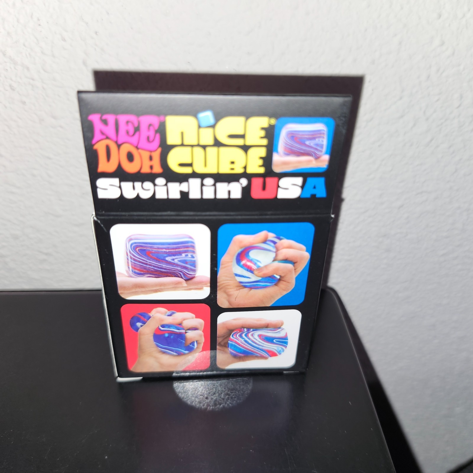 Nee Doh Nice Cube Swirlin’ USA Super Solid Squish Toy Red, White & Blue! VHTF
